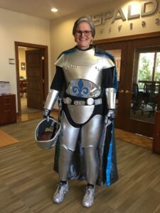 President Tori Murden McClure in a Star Wars inspired costume for the 2022 Running of the Rodents