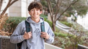 male student outside